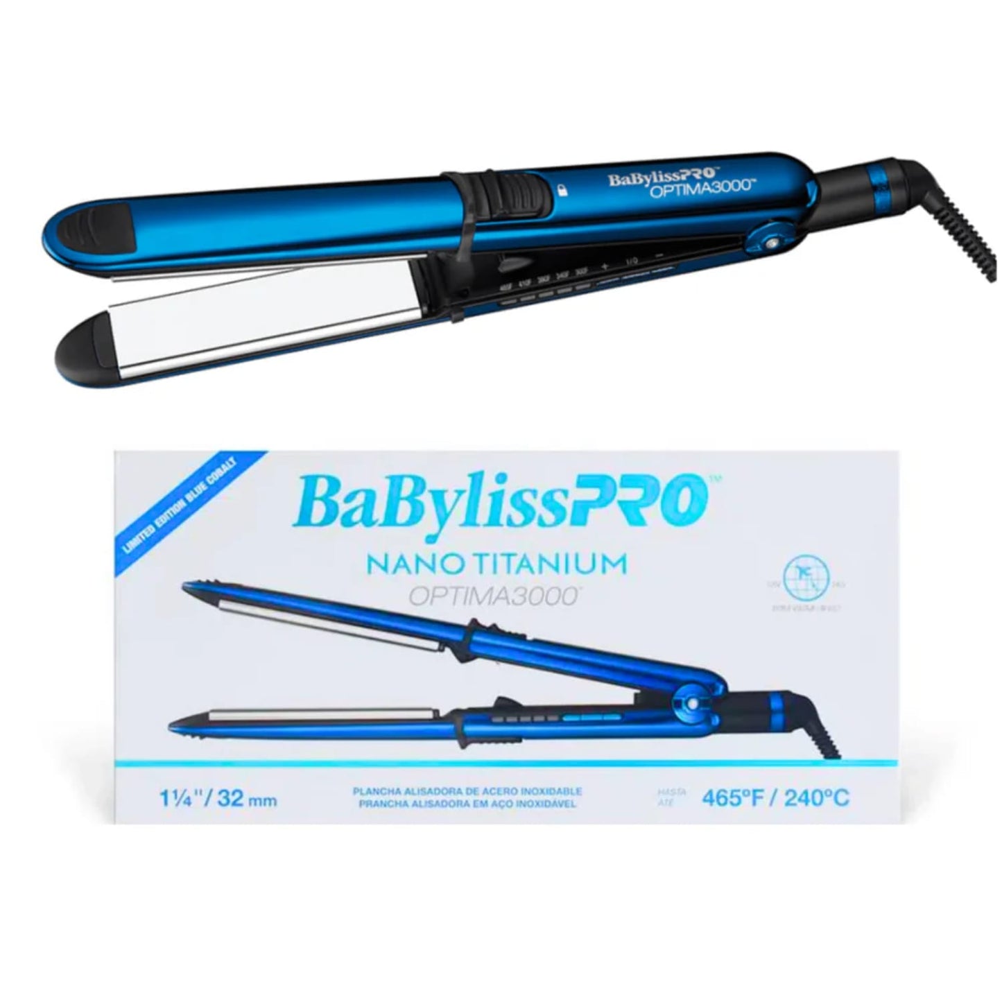 Nano Titanium Prima 3000 Plancha Blue edición limitada - Babyliss PRO