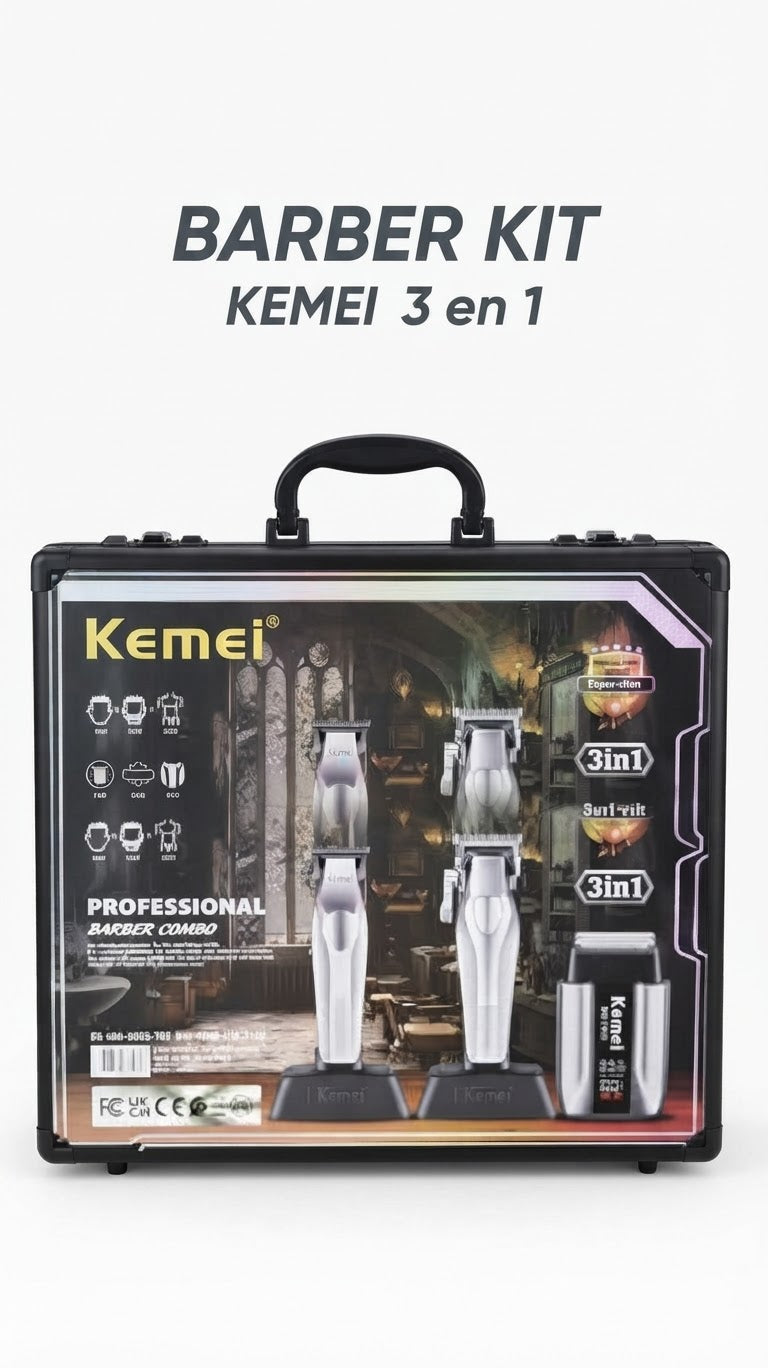 Kit 3 en 1 Combo Profesional Silver - KEMEI