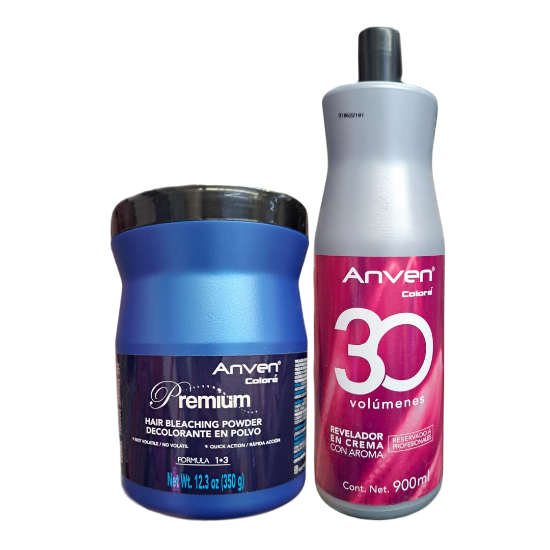 Polvo decolorante premium azul 350g - Anven