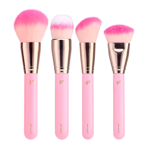 Cosmetiquera Puffer con Set de brochas 12 pzs - Pink Up