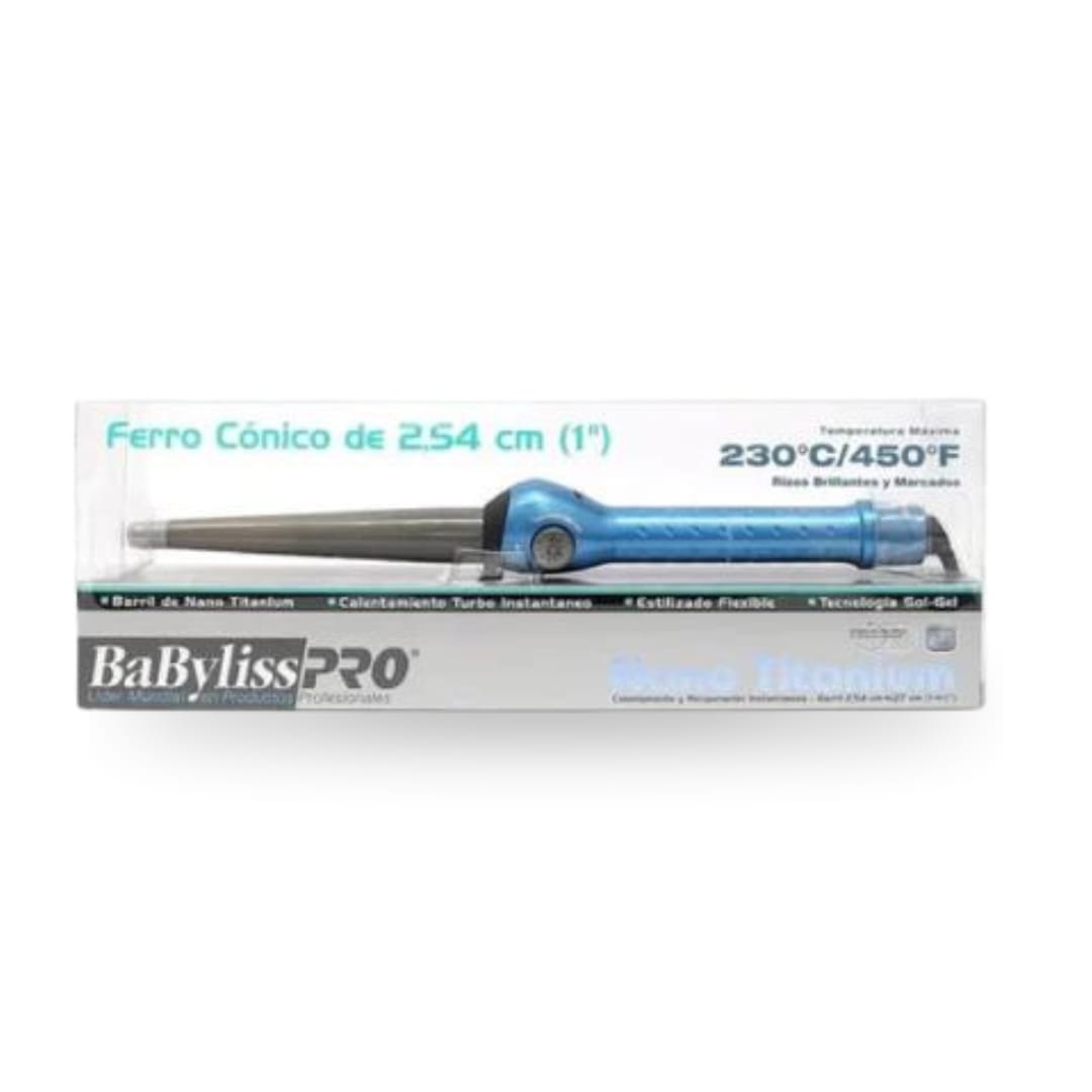 Ferro Cónico Nano Titanium de 2.54cm - Babyliss Pro