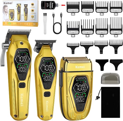 Set 3 piezas Trimmer/CLipper/Shaver Km8551 - KEMEI