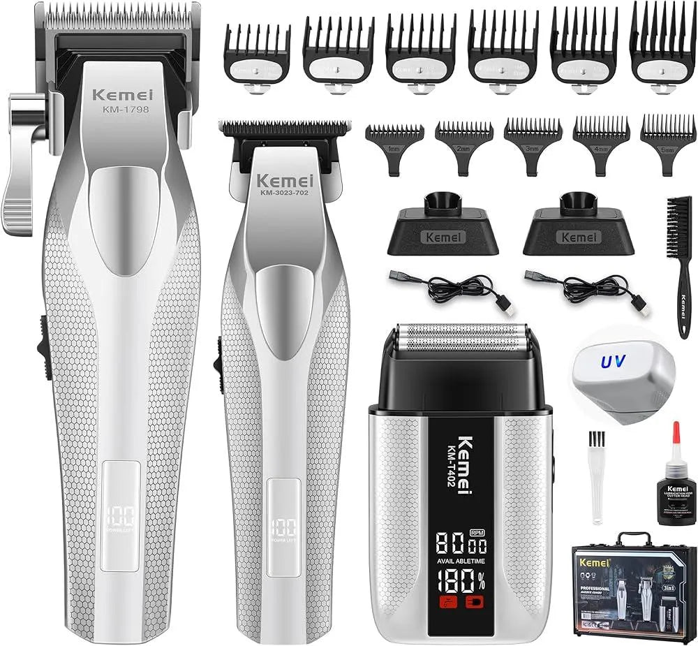 Kit 3 en 1 Combo Profesional Silver - KEMEI