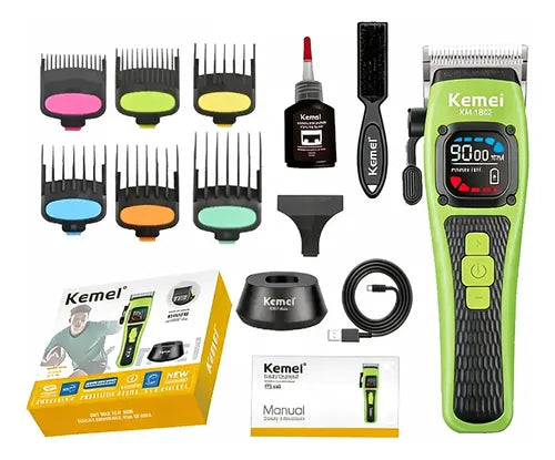 Cortadora inalámbrica con 5 cabezales y pantalla digital Km1862 - KEMEI