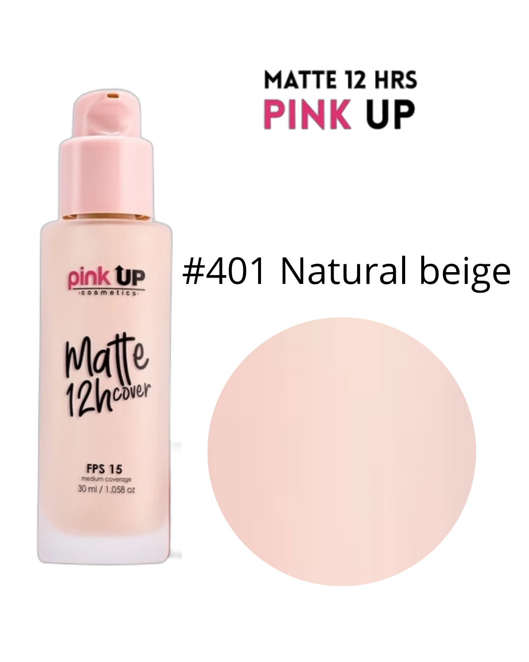 Maquillaje Liquido Matte Cover 30ml - Pink up