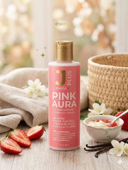 Crema Corporal Pink Aura con aroma Fresa y Vainilla 115g - JPlus