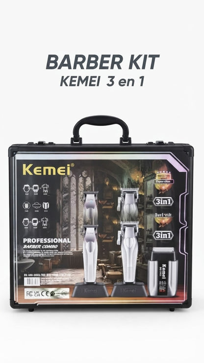 Kit 3 en 1 Combo Profesional Silver - KEMEI