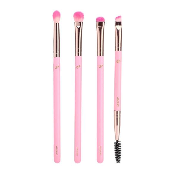 Cosmetiquera Puffer con Set de brochas 12 pzs - Pink Up